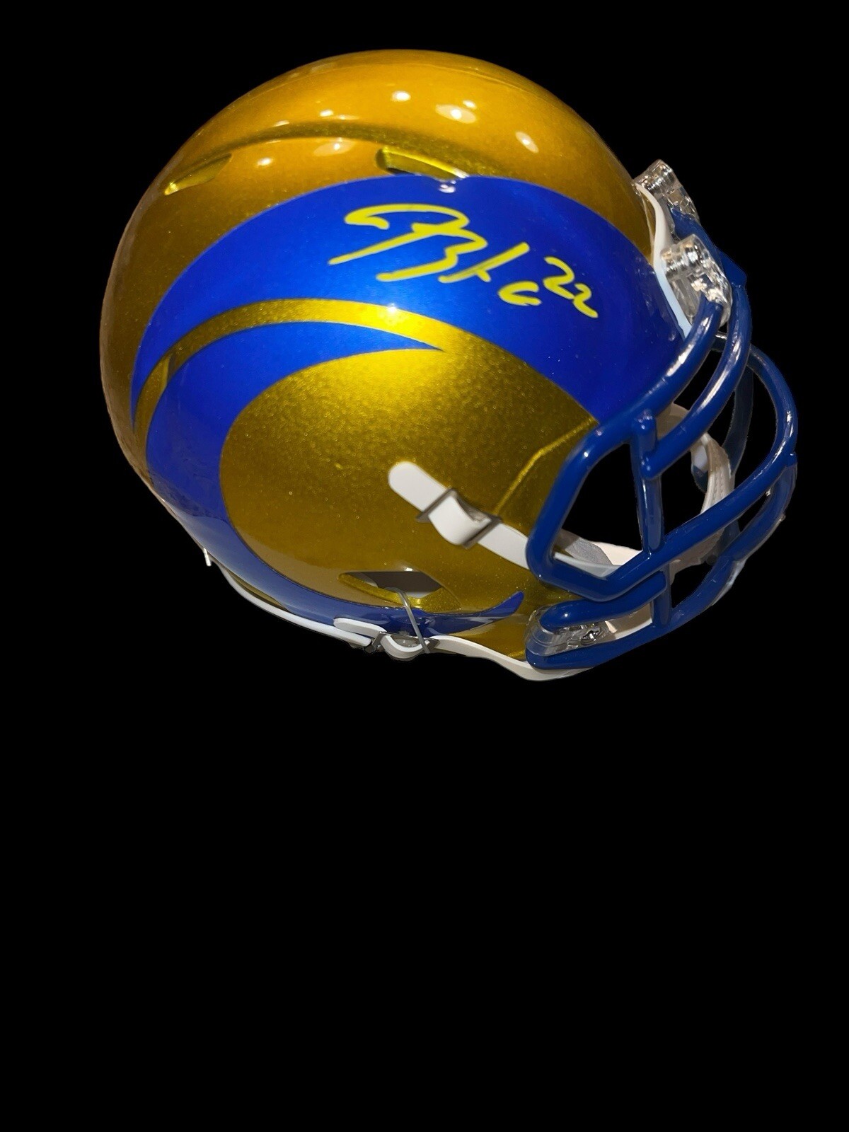 Blake Corum Autographed Signed Los Angeles Rams FLASH SPEED MINI HELMET BAS 
