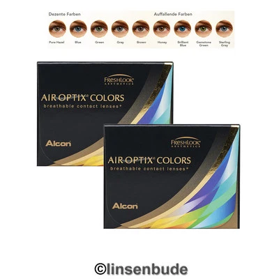 2x Air Optix Aqua Colors, 2 Linsen einer Stärke und Farbe pro Box,Alcon (-Werte)