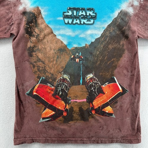Vintage Star Wars Pod Racer T-Shirt Anakin Tatooine Tie Dye Kids Large - Picture 3 of 12