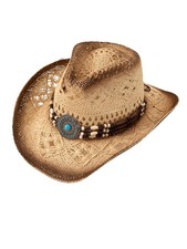 Western Straw Cowboy Hat Cowgirl Hats Hollow Out Summer Beach Sun Hat for Wom...