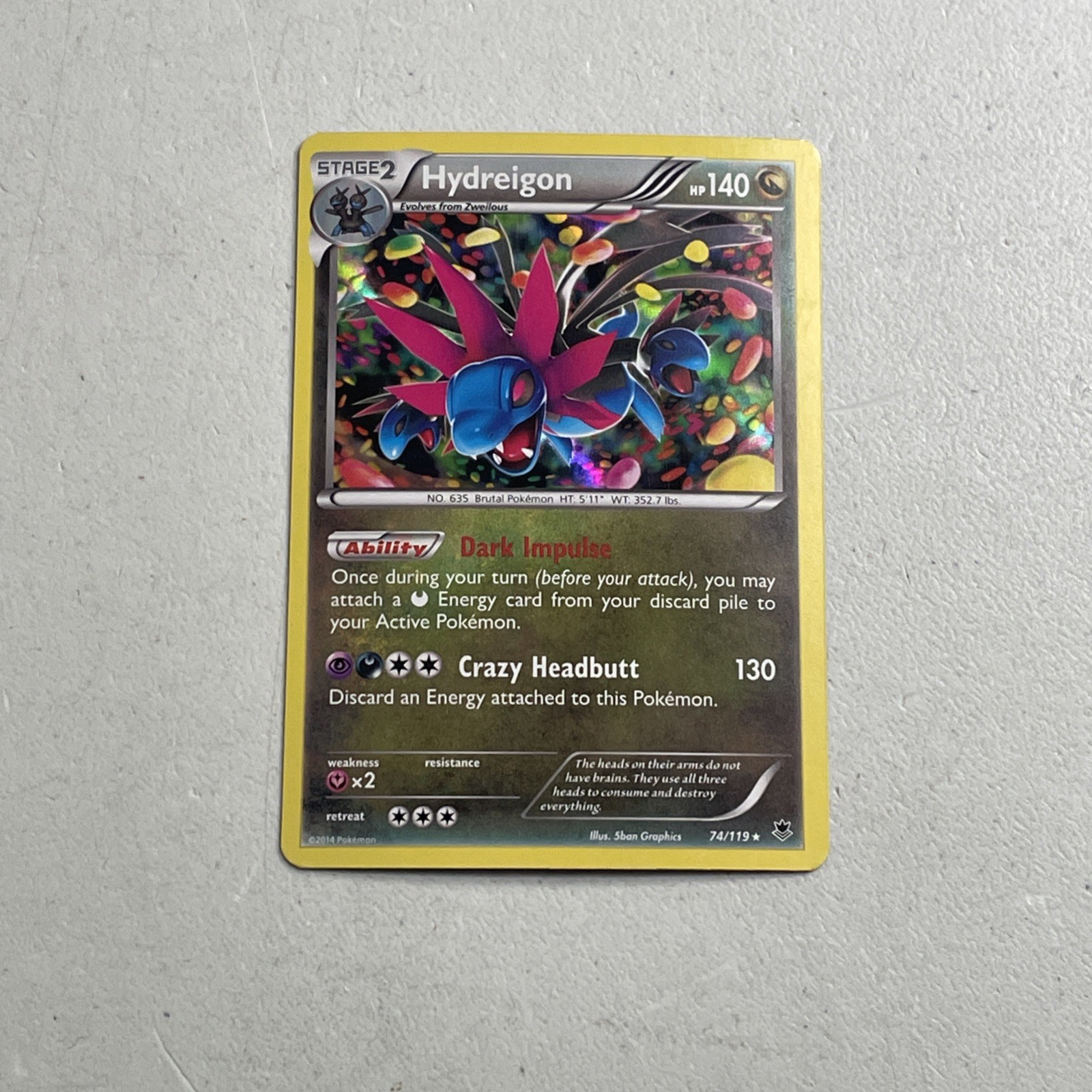 Pokemon TCG 2014 Phantom Forces Card -- Hydreigon 74/119 Holo