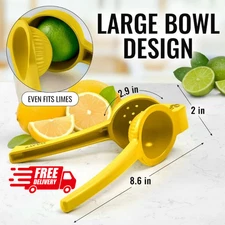 Manual Lemon Squeezer Citrus Juicer Lemon Juicer Lime Squeezer Press Yellow.