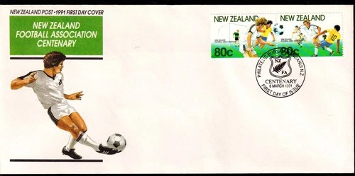 New Zealand 1991 Football Centenary First Day Cover FDC Pair SC 1022