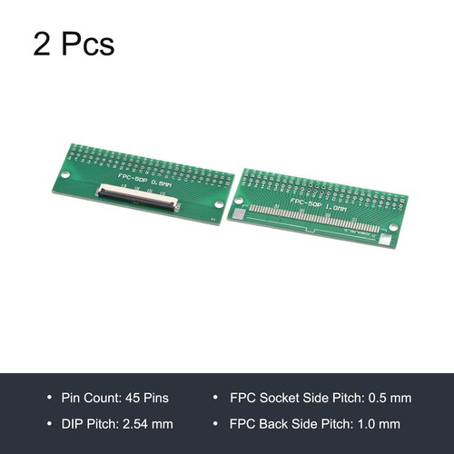FPC FFC PCB Convertisseur Carte 50P 0.5mm 1.0mm, à DIP 2.54mm pour LCD Set 2 - Photo 3/6