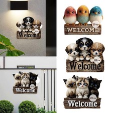 Panneau de bienvenue rustique en bois pour porche d'entrée, 2D, pour la