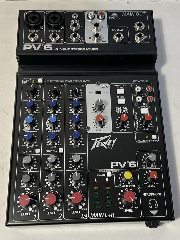 Peavey, PV6, 6 Input StereoMixer, Store Demo, - Image 2 of 4