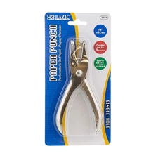BAZIC Single Hole Paper Punch - Silver