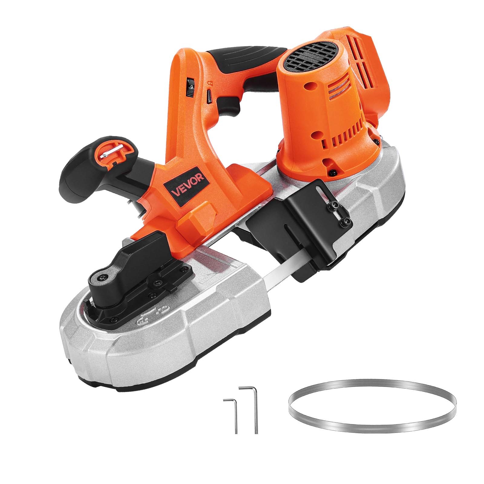Scie à ruban portative Vevor 20V pour coupe de métal et profilés sur chantier