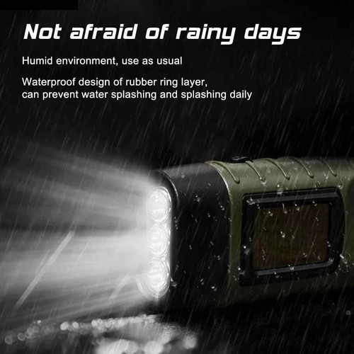 Super Bright Solar LED Torch – Hand-Crank Wind-Up Flashlight for Camping - Picture 17 of 22