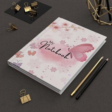 Pink Butterfly Floral Notebook Butterflies Theme Lined Journal