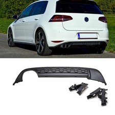 Diffusor Stoßstange Ansatz Schwarz Matt 2 Rohr GTI GTD passend für VW Golf 7 VII