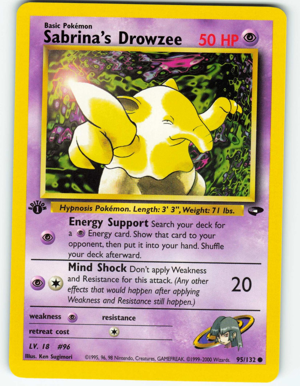 Sabrina's Drowzee - 1st Edition - 95/132 Gym Challenge - Pokémon TCG - 2000
