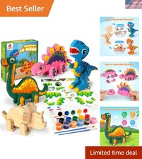 STEM Educational Wooden Dinosaur Art Kit for Children Ages 3-5, 28-Pieces
