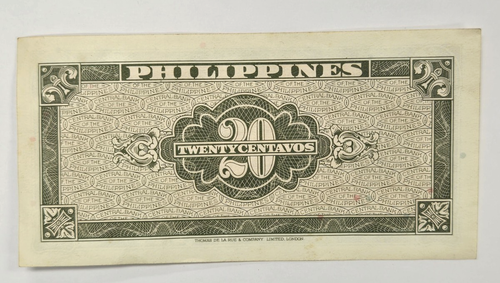BANK OF PHILIPPINES 20 CENTAVOS 1949 VF CRISP - Picture 2 of 10