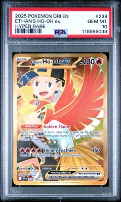 Ethan's Ho-oh ex PSA 10 English Pokemon Card 239 Destined Rivals