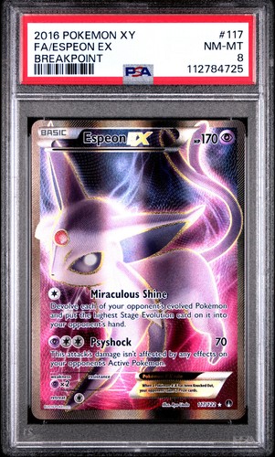2016 Pokemon XY Breakpoint Espeon EX #117 Full Art PSA 8 NM #112784725