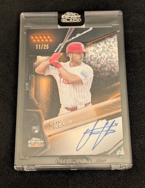 Otto Kemp 2026 Topps Chrome Black Orange Mini Diamonds Refractor Auto #11/25