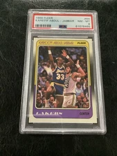 1988-89 Fleer Kareem Abdul-Jabbar #64 LA Lakers PSA 8 NM-MT HOF Basketball Card