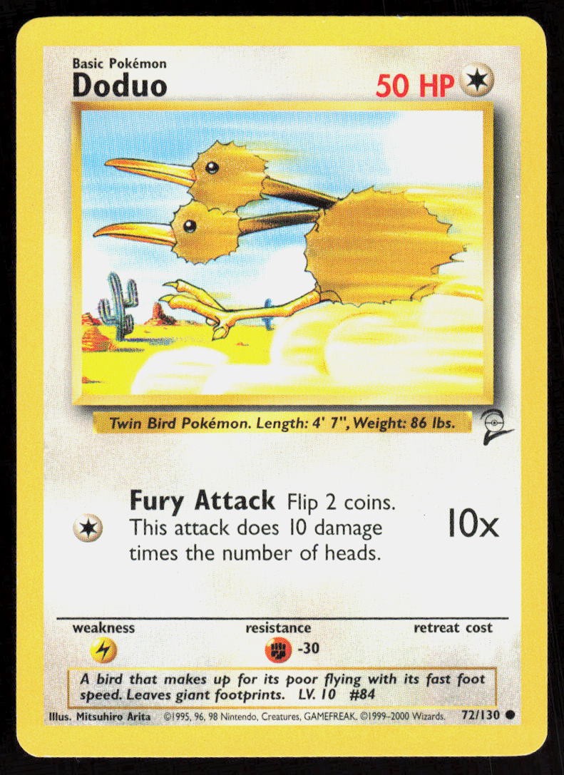 Doduo 72/130 Base Set 2 Pokemon - Common LP