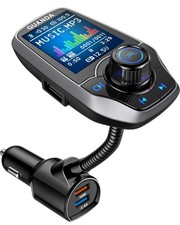 Upgraded Bluetooth FM Transmitter for Car, Wireless Radio Adapter Kit W 1.8" ...