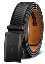 Men Belt,Ratchet Leather Belt Click Adjustable for Men Jeans Dress Casual 1 3...