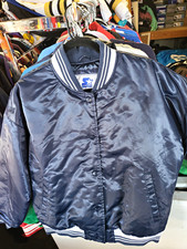 Starter New York Yankees MLB Blue Satin Snap-Front Jacket Size L