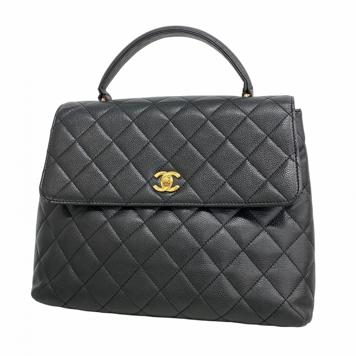 Chanel Matelasse Quilted Handbag 300932 Black Caviar Leather