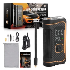 2000mAh Car Jump Starter Booster Jumper Box Air Compressor Tire Inflator Pump