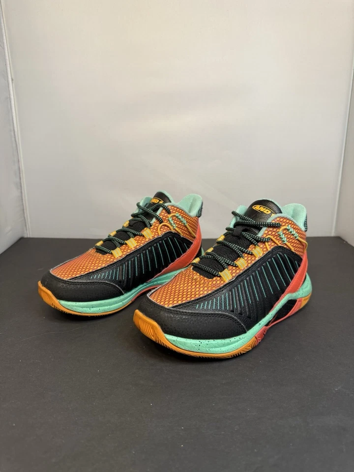 Zapatos de baloncesto And1 Explosive Boy talla 3 vintage naranja verde azulado y negro Foto 2 de 4