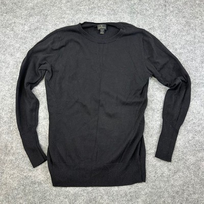 Worthington Sweater Women Medium Black Pullover Crewneck Long Sleeve Knit Casual