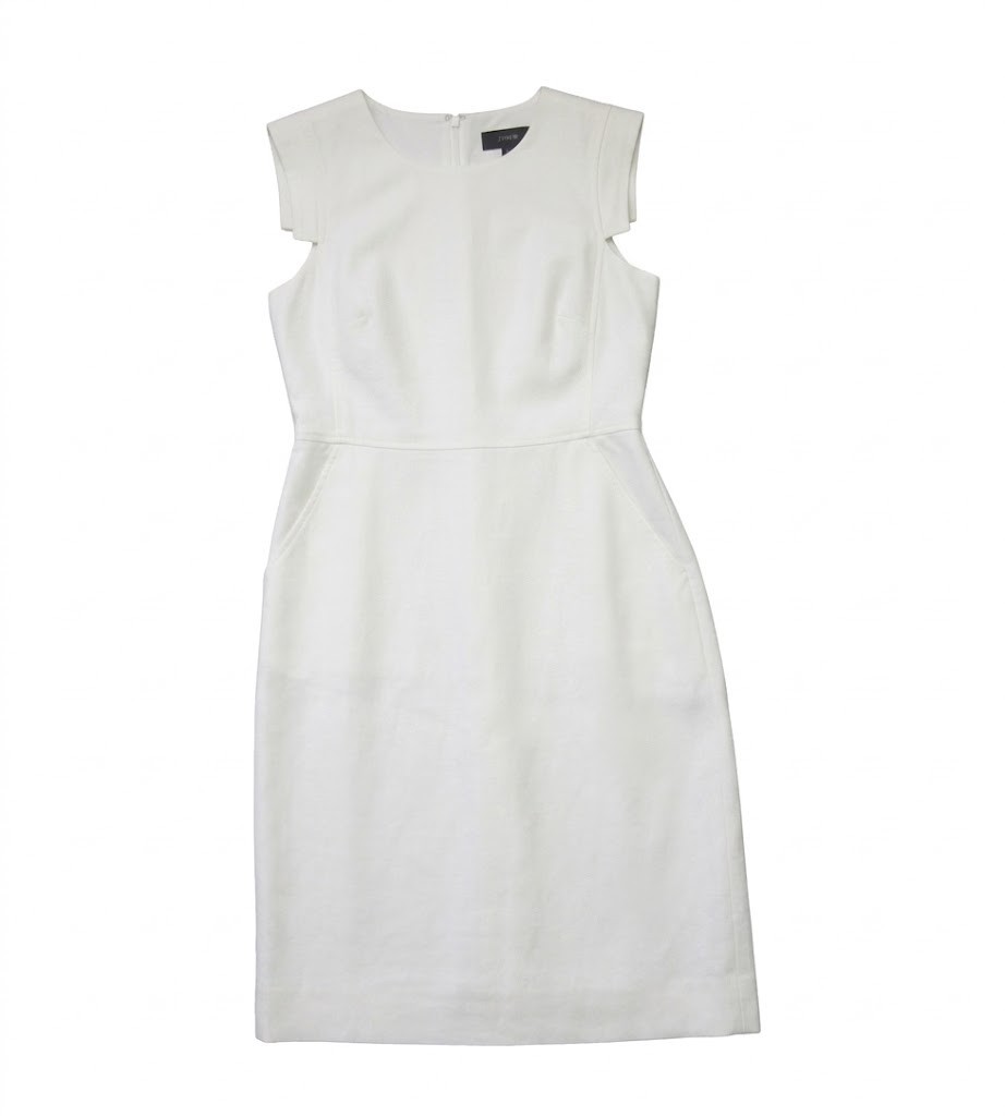 NWT J.Crew Resume Sheath in White Stretch Linen Blend Dress 4 $168 | eBay