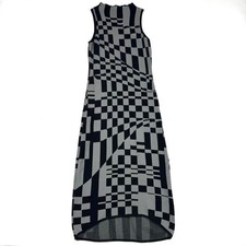 Daily Practice Anthropologie Geo Knit Midi Dress Black Grey Size Small