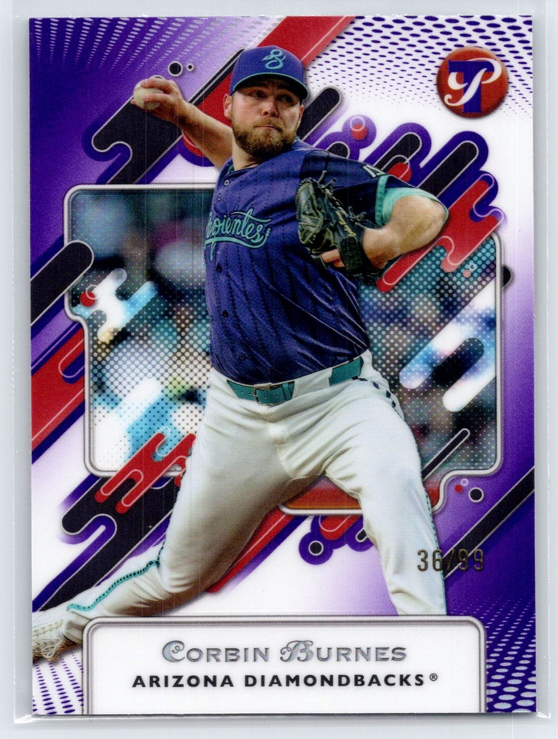 2025 Topps Pristine Corbin Burnes #55 Purple Refractor #/99 Diamondbacks