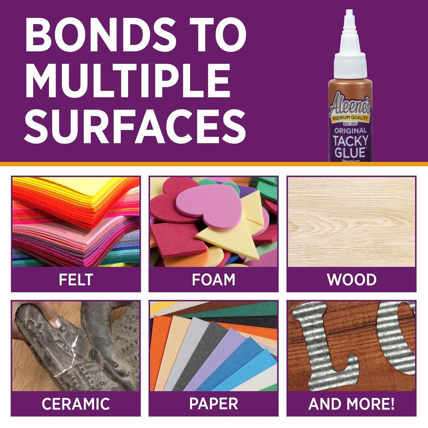 Aleene's Original Tacky Glue Mini-Bottle, All Purpose Adhesive, 0.66 fl oz 