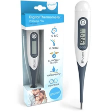 iProven Oral Thermometer Measures in 10 seconds with flexible tip and fever a...
