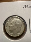 1964-D Roosevelt Dime 90% Silver- Brilliant Uncirculated Free Shipping Nice Hair