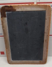 ANTIQUE CHILD'S DOUBLE SIDED WOOD FRAMED SCHOOL SLATE FROM ONE ROOM SCHOOL HOUSE