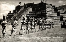 PC MEXICO, TEOTIHUACAN, HIGH PRIESTS, Vintage REAL PHOTO Postcard (b65593)