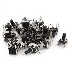 25Pcs 6x6x10mm PCB Mount Momentary 2 Pin Right Angle Push Button Tactile Switch