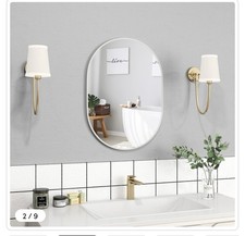 Runway Oval Bathroom Mirror with Shatter-Proof Film and Expansion Screws
