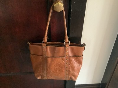 Patricia Nash Talloria Hand Tooled Floral Florence Leather Tote Bag