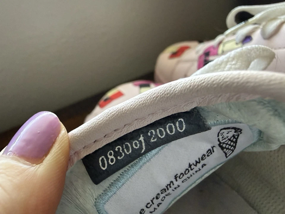 Pharell Williams Pink Ice Cream BBC Footwear Lipstick Design Sneakers Shoes 7.5 - Image 4 of 4