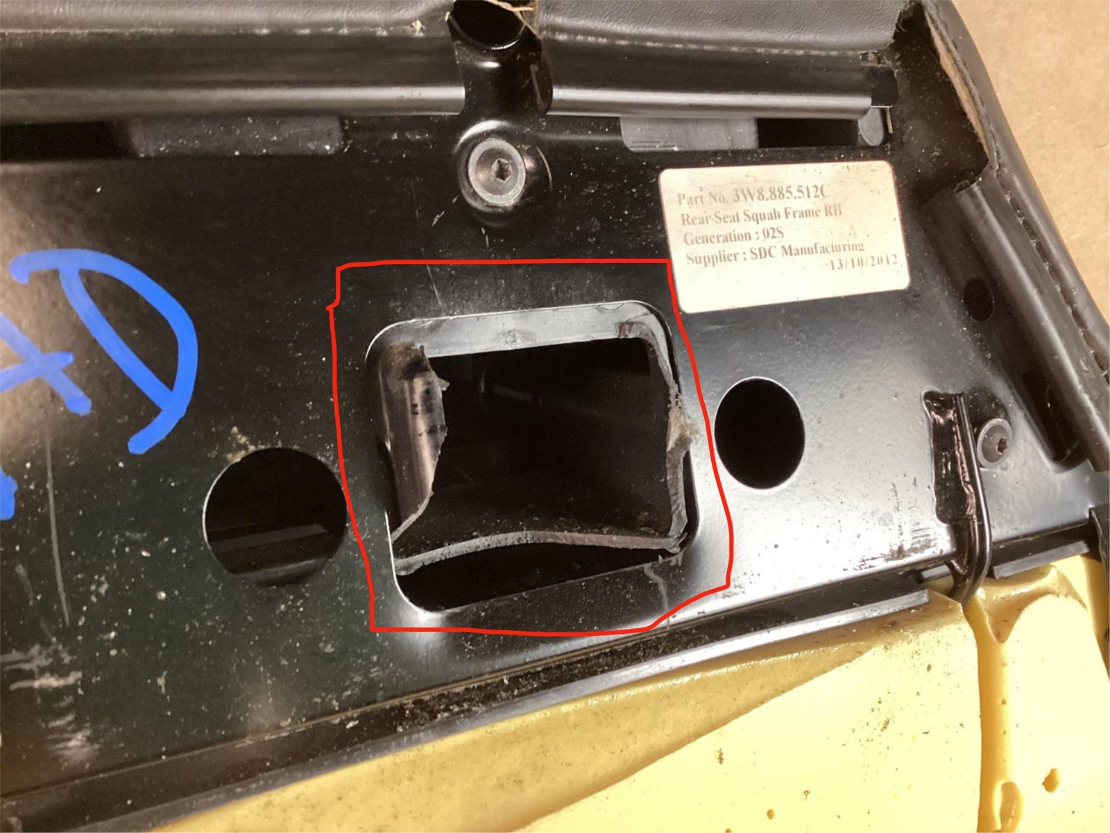 Bentley Continental GT 2013 Rear Right Passenger Backrest Upper Seat 11-18 ;:O