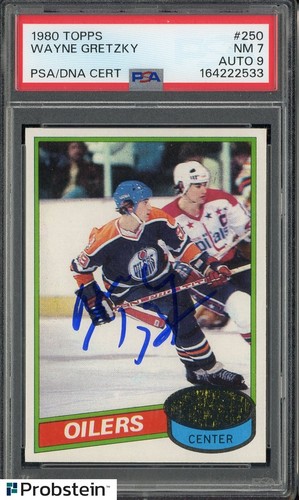 1980 Topps Hockey #250 Wayne Gretzky Oilers HOF PSA 7 PSA/DNA 9 AUTO