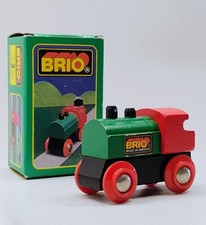 Vintage 1990's BRIO Wooden Railway Wooden Train Engine w Original Box 33592