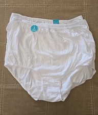 3-Pk NWT VANITY FAIR Perfectly Yours Classic Cotton White Brief Panty Sz 10 /3XL