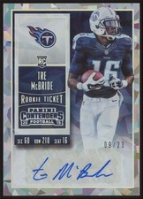 Tre McBride #153 2015 Panini Contenders Cracked Ice Autograph Rookie Auto SP /23