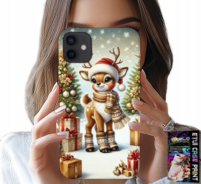 HÜLLE FÜR IPHONE 13 MINI - RENTIER, WEIHNACHTSMUSTER + GLAS