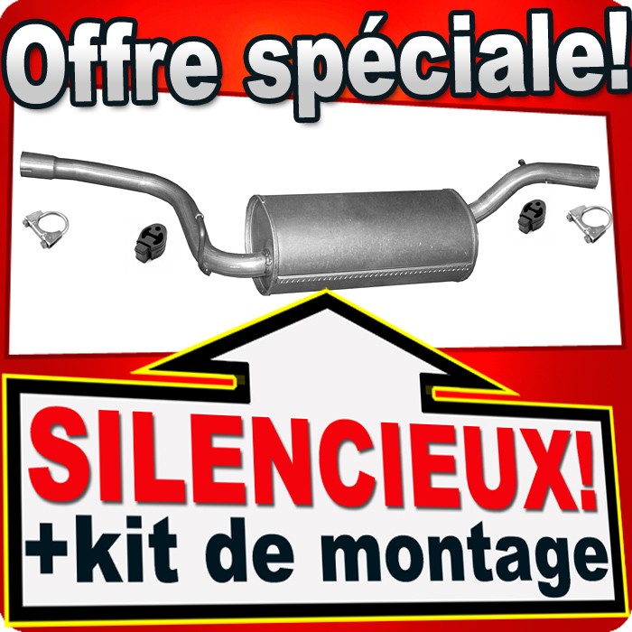 Silencieux intermédiaire pour Ford Focus III et C-Max II Ecoboost 1.0 en acier aluminisé
