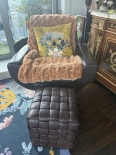 Leather Swivel Chair with Foot Rest for Living Room